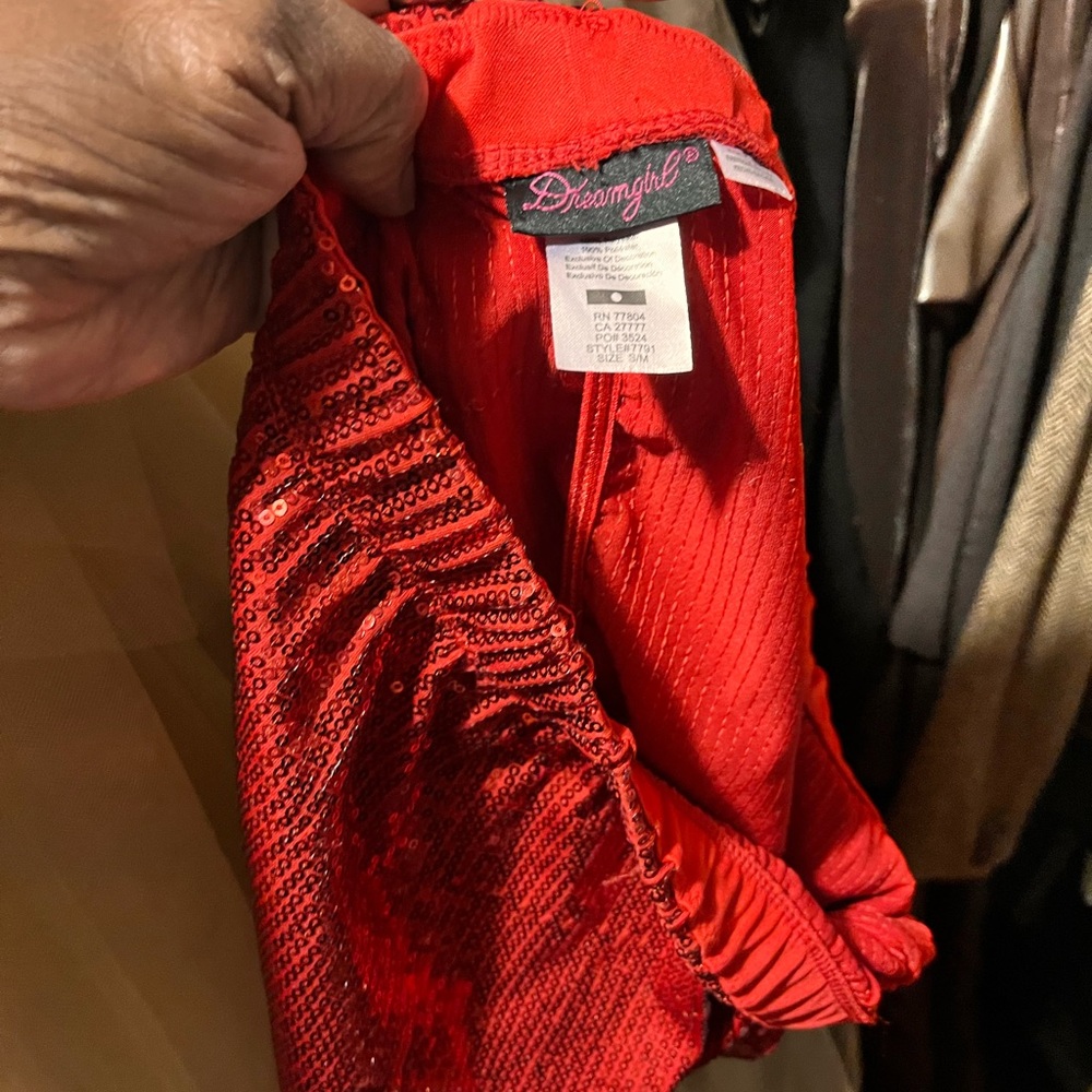 Dreamgirl Dazzling Red Sequin Shorts - Picture 3 of 3